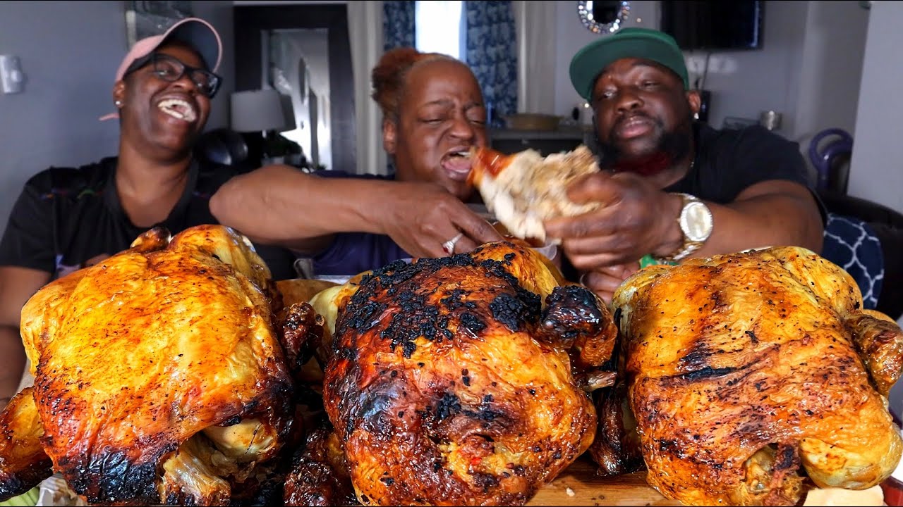 ROTISSERIE CHICKEN CHALLENGE| LEMON PEPPER| BBQ| GARLIC LEMON MUKBANG EATING SHOW!