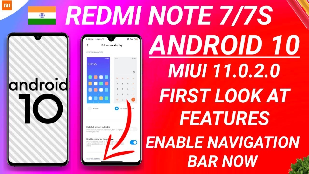 ENABLE  OFFICIAL ANDROID 10 NAVIGATION BAR | REDMI NOTE 7/7S ANDROID 10 | MIUI 11.0 2.0 INDIA UPDATE