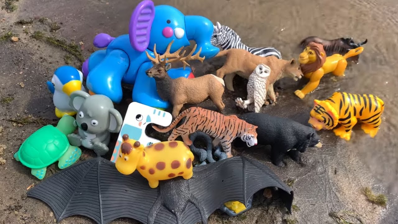 🏞️ Wild Zoo Animal Toys at River Shore! Nature & Animal Play for Kids