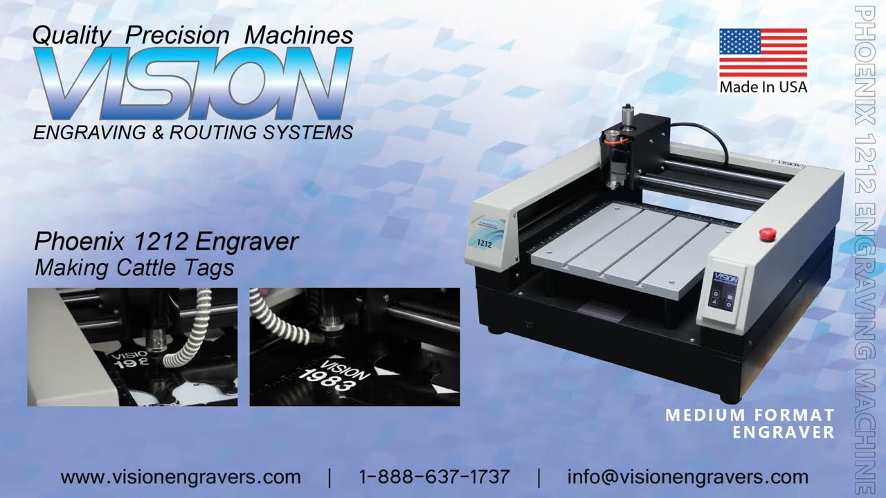 Engraving a Cattle Tag on the Phoenix 1212 Engraving Machine