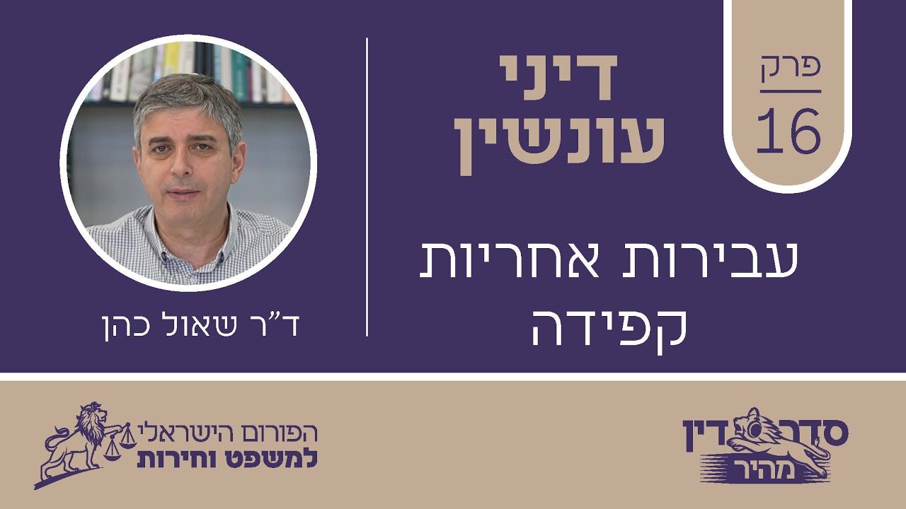 סדר דין מהיר - דיני עונשין - פרק 16 - עבירות אחריות קפידה // ד