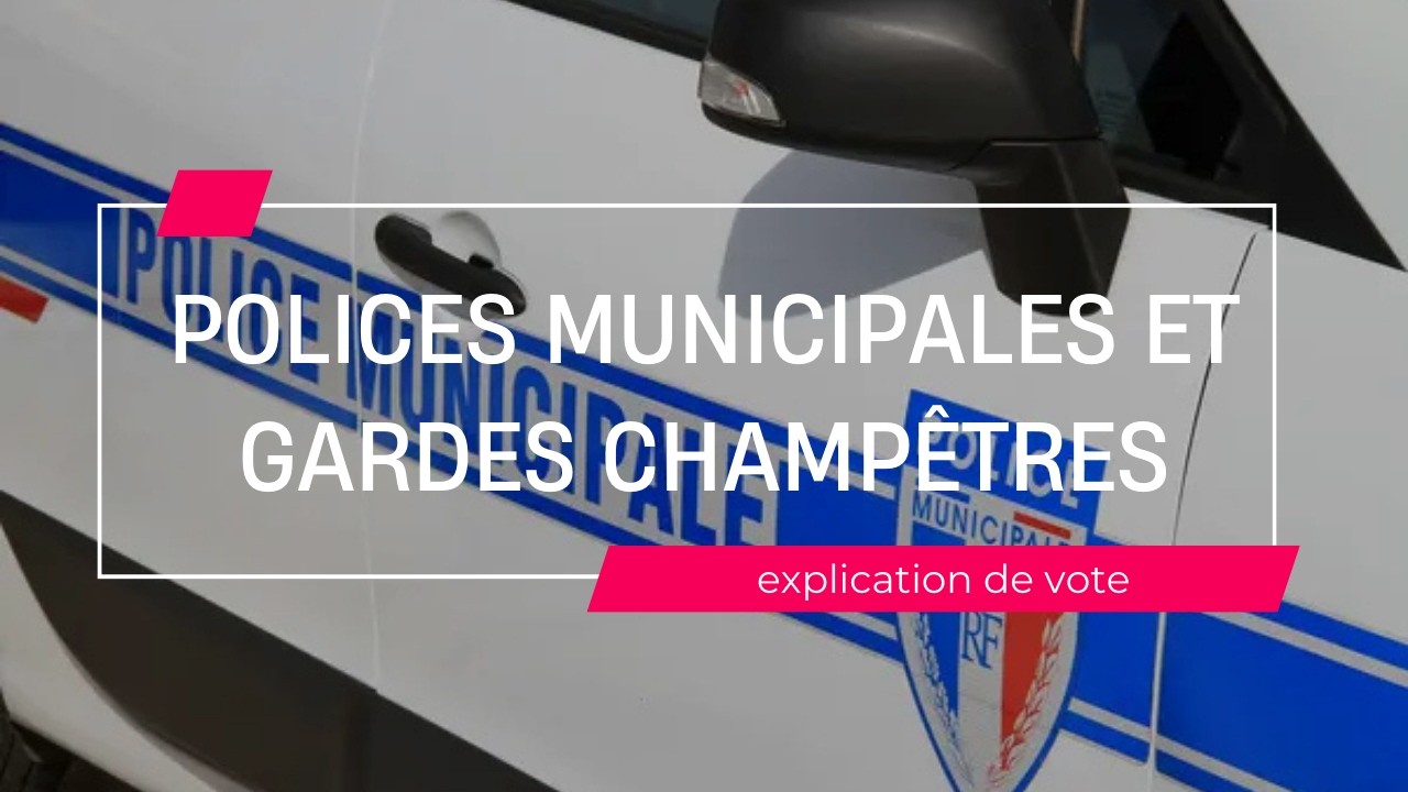 Projet de loi « Polices municipales et gardes champêtres » - notre explication de vote