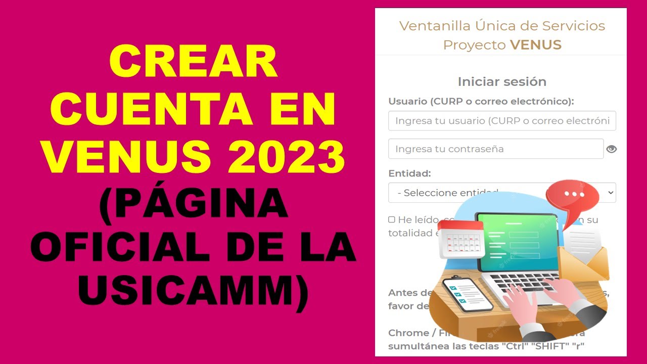 Soy Docente: CREAR CUENTA EN VENUS 2023 (PÁGINA OFICIAL DE LA USICAMM)