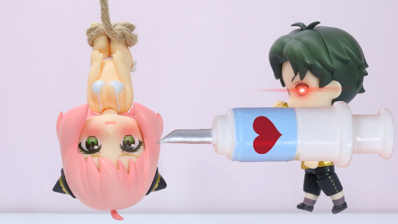 ダミアンにおちゅうしゃされるアーニャ【スパイファミリー】【コマ撮り】【ねんどろいど】