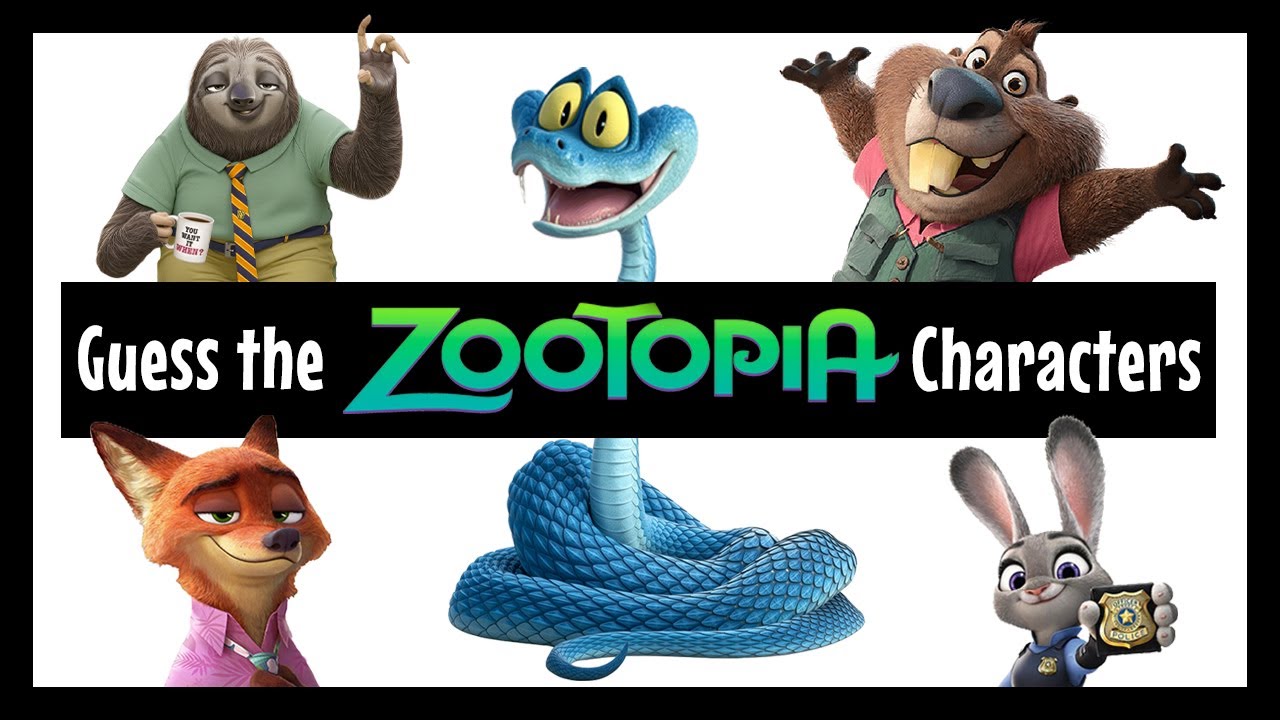 QUIZ!  Can you name all these Zootopia characters?