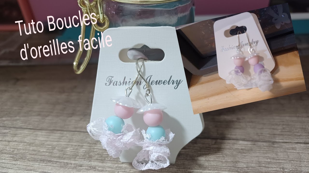 Tuto Scrap/ ACTION/ coffret de perles pour bijoux/ Comment faire des boucles d'oreilles facile