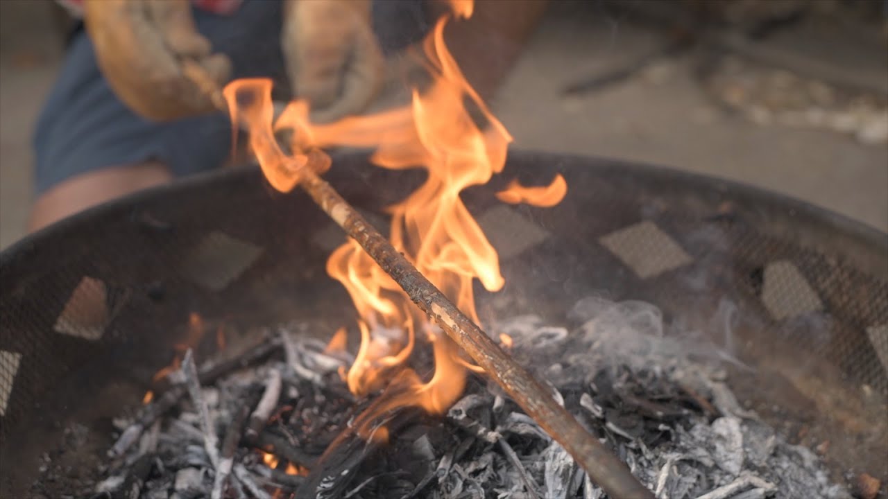 Stone age arrow made with modern tools