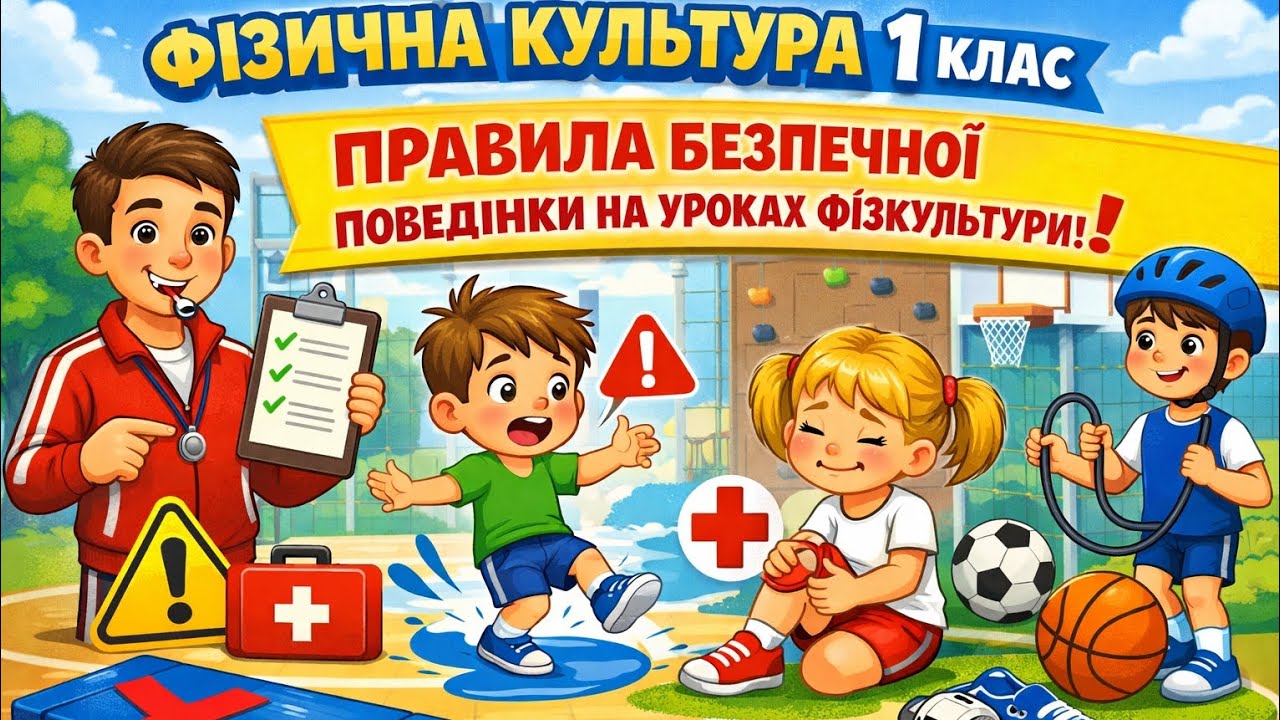 Правила безпечної поведінки на уроках фізкультури | 1 клас | Дистанційне навчання | НУШ 