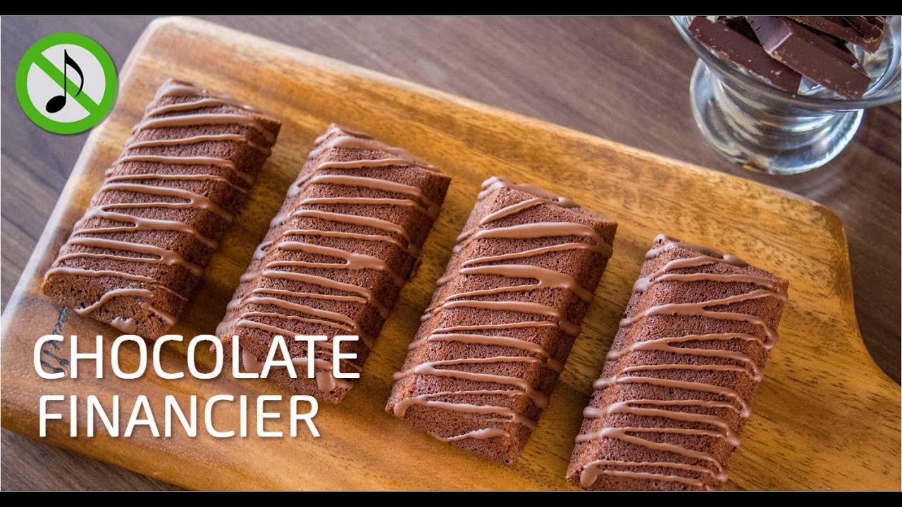 【No Music】チョコレート フィナンシェ（フィナンシェ ショコラ）の作り方 Chocolate Financier (Financier Chocolat) Recipe【ASMR】