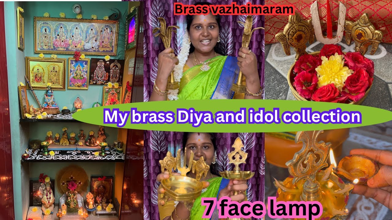 🪔My brass Diya and idol collection with price and purchased shop details/ பித்தளை விளக்கு வகைகள் 🪔