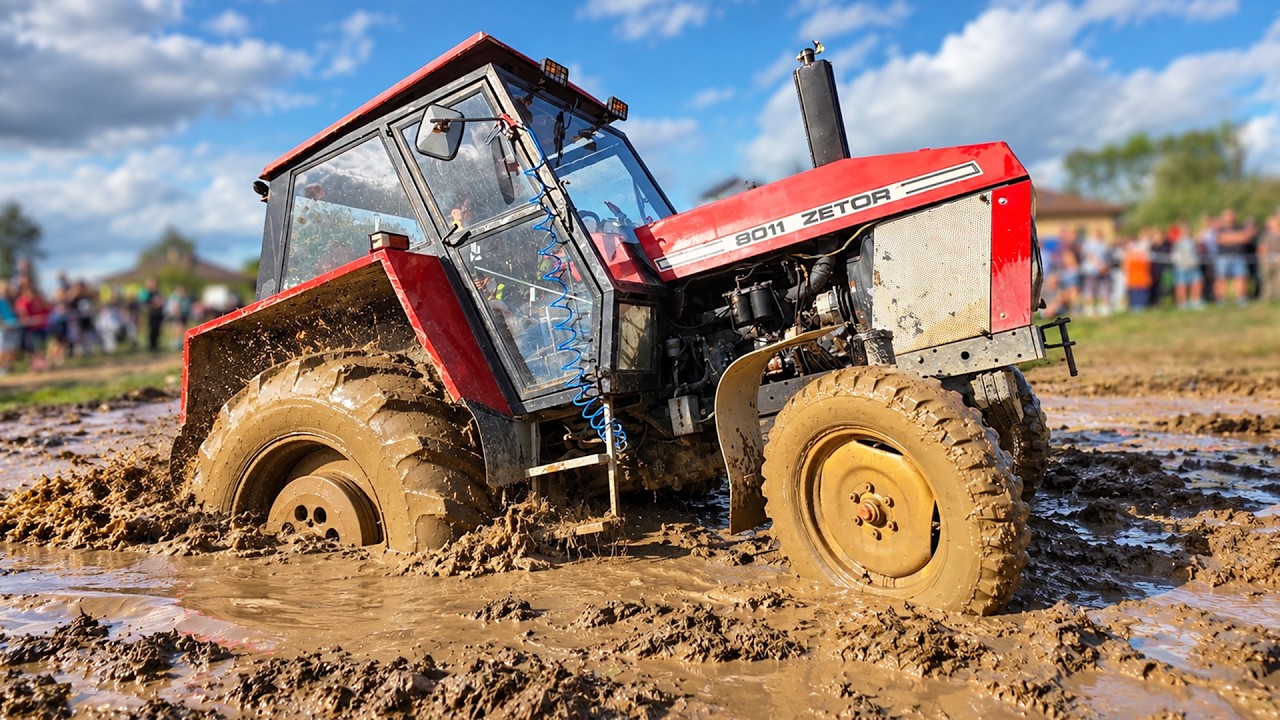 ZABAWNY Pokaz Ciągnik&oacute;w 🚜 - Duże i Małe Ciągniki Ugrzęzły w Błocie! Modl&iacute;kov