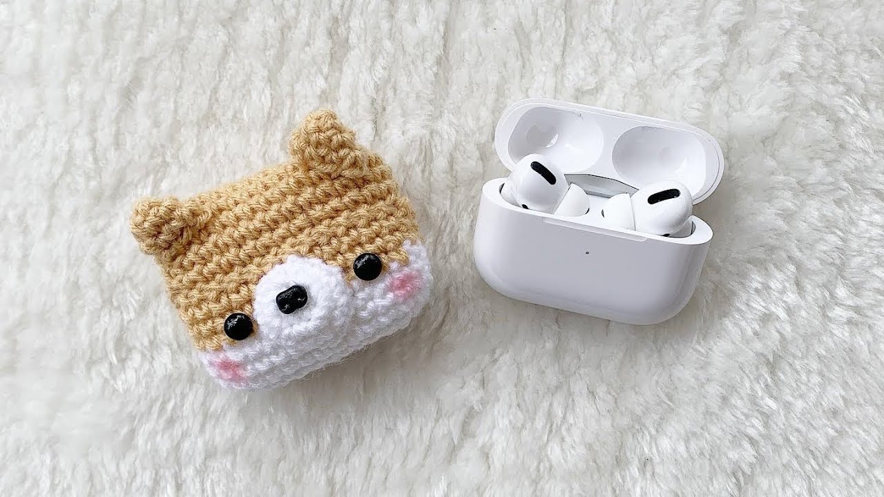 Crochet airpod pro cover free pattern/ Amigurumi airpod pro cover/ Crochet corgi airpod pro cover