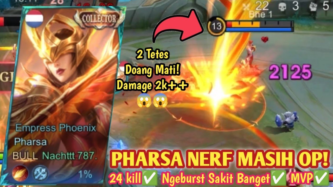 PHARSA 24 KILL BUKTI KALO NERF NYA BIASA AJA! MASIH BAGUS & OP! BUILD PHARSA TERSAKIT 2026 - MLBB