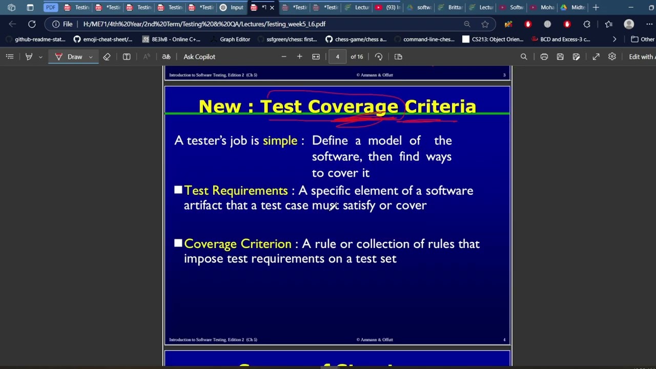 Criteria Based Test Design (Ch 5)