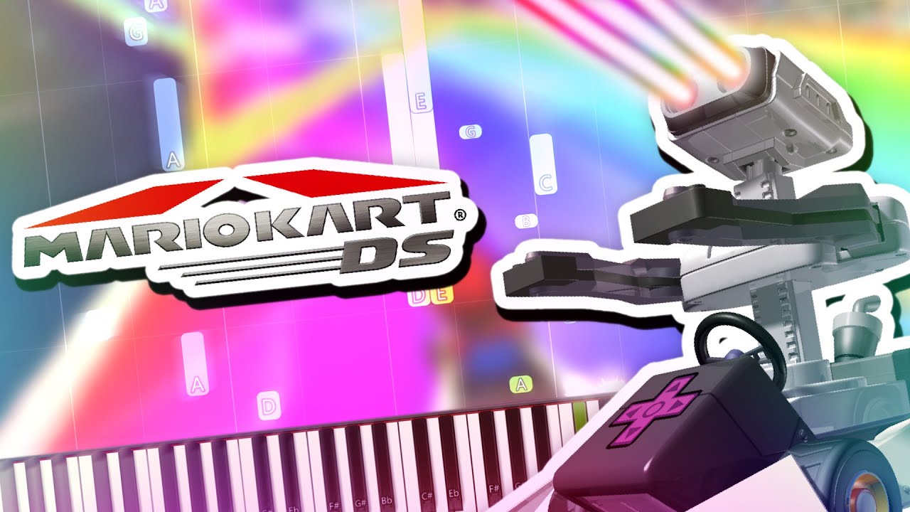 Mario Kart DS - Rainbow Road Theme Piano Tutorial Synthesia