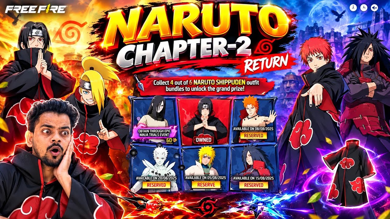 How To Get Bundle & Free Emote Naruto Chapter-2 Event 🔥🎁 | Ff Upcoming Events🎁 | Free Fire