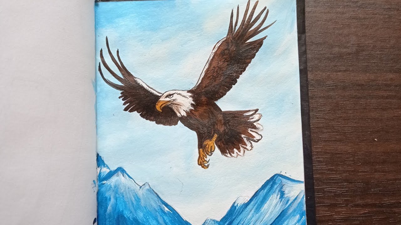 Step by step flying eagle painting | Acrylic paints @DepictionBox