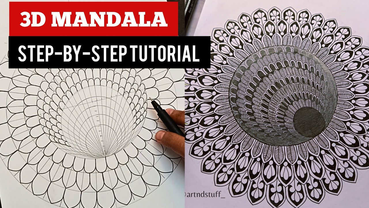 How to DRAW A 3D MANDALA | Mandala Art for Beginners| Step-by-step Mandala Tutorial in Real Time