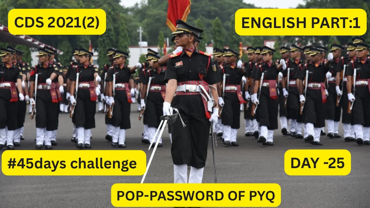 CDS PYQ SOLUTION 2021(2) ENGLISH PART :1✍️✍️