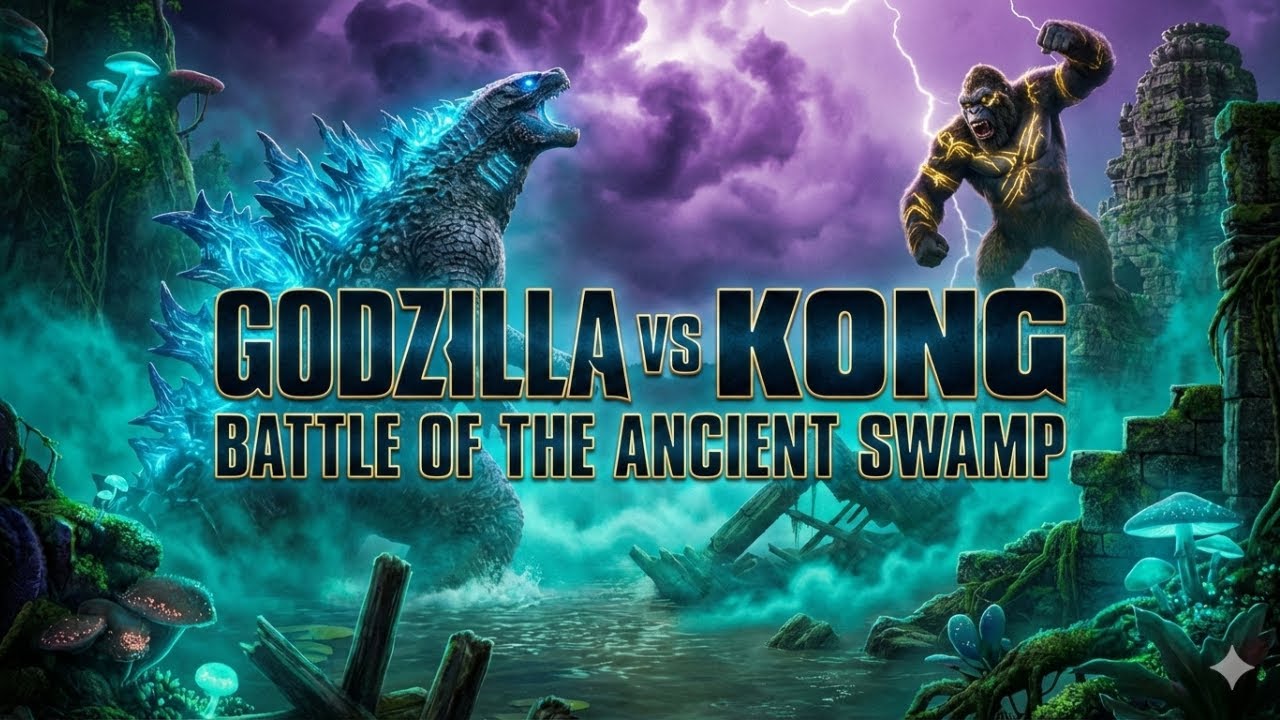 Godzilla vs Kong in the Ancient Swamp Village | Epic Monster Battle Cinematic | Past Origins