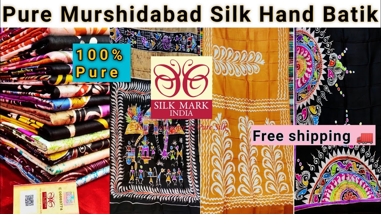 Pure Murshidabad Batik Silk sarees/Hand batik printed/#newcollection#pure#silk#batik#murshidaba