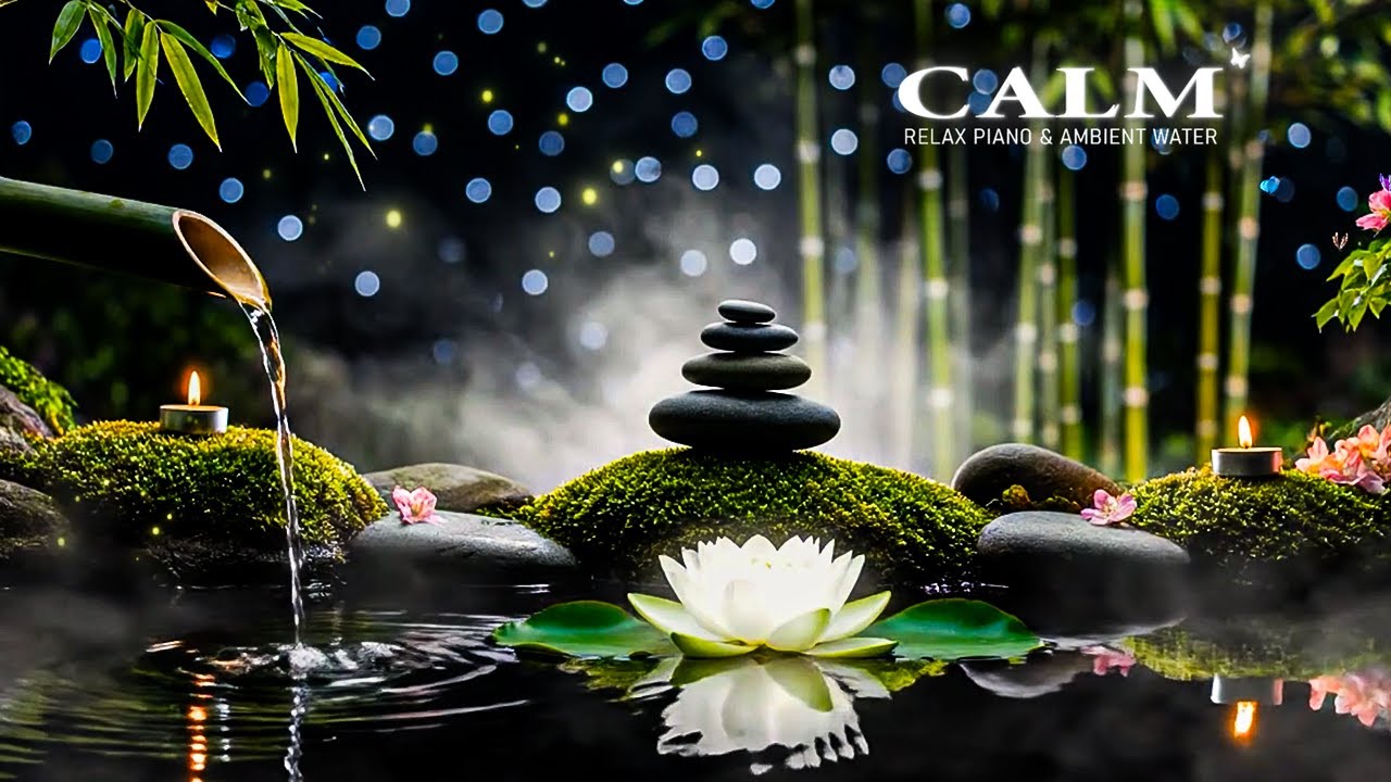 Relaxing Piano Music for Stress Relief + Water Sounds🌿Healing Piano Music to Ease Anxiety