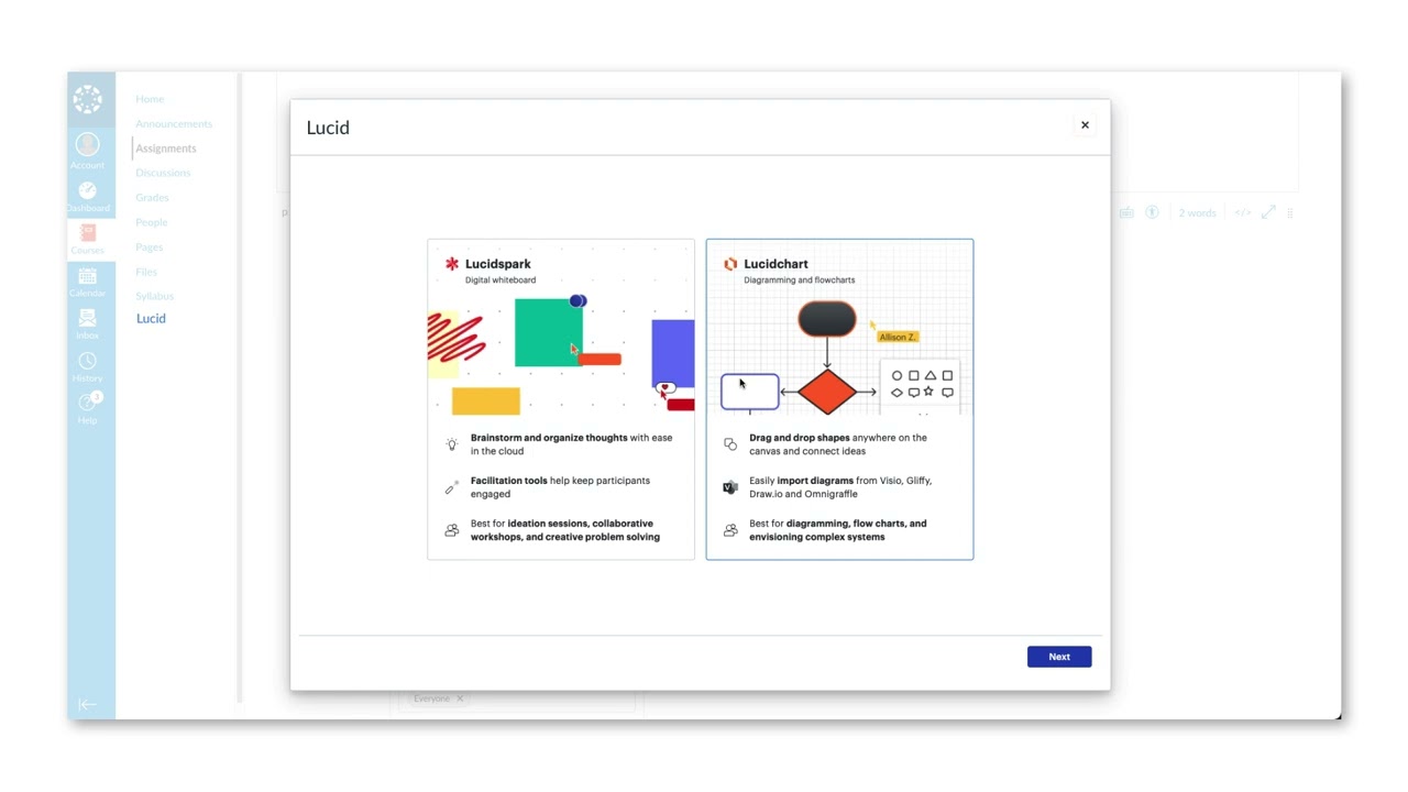 How to add Lucid activities to Canvas Assignments: Instructor Video