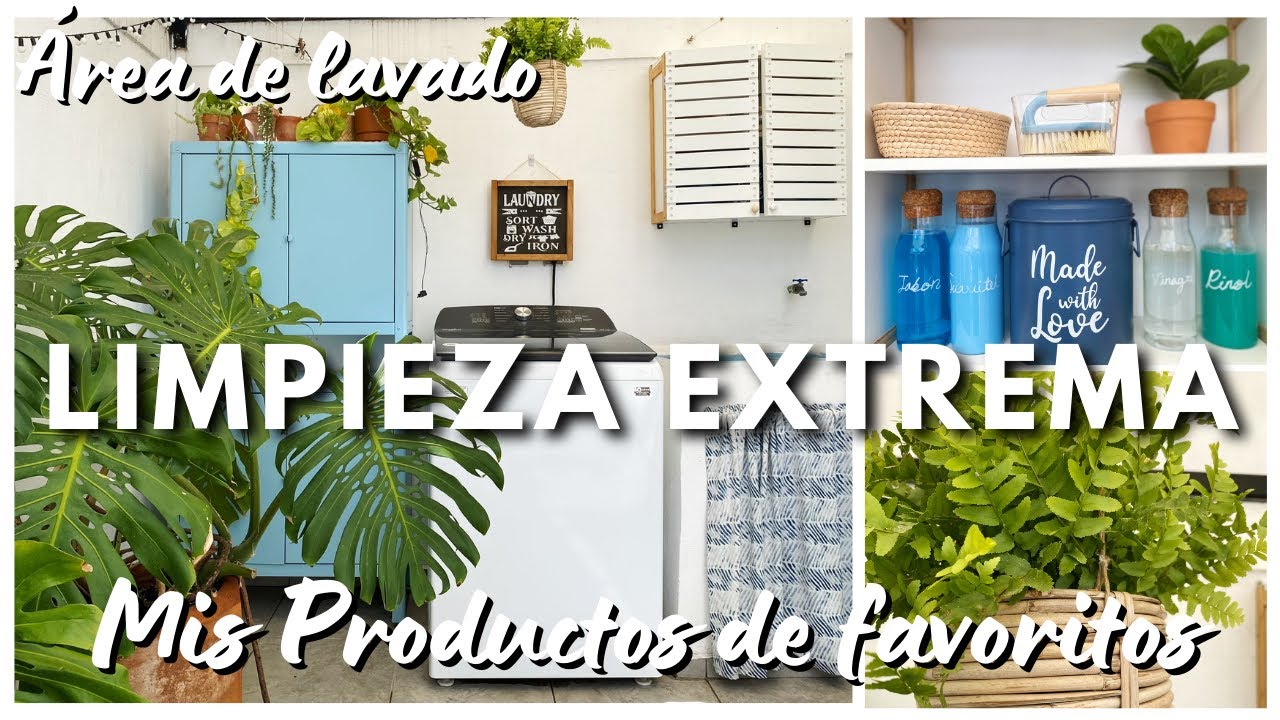 LIMPIEZA EXTREMA EN EL PATIO & ÁREA DE LAVADO | Mis productos favoritos para lavar y limpiar mi casa