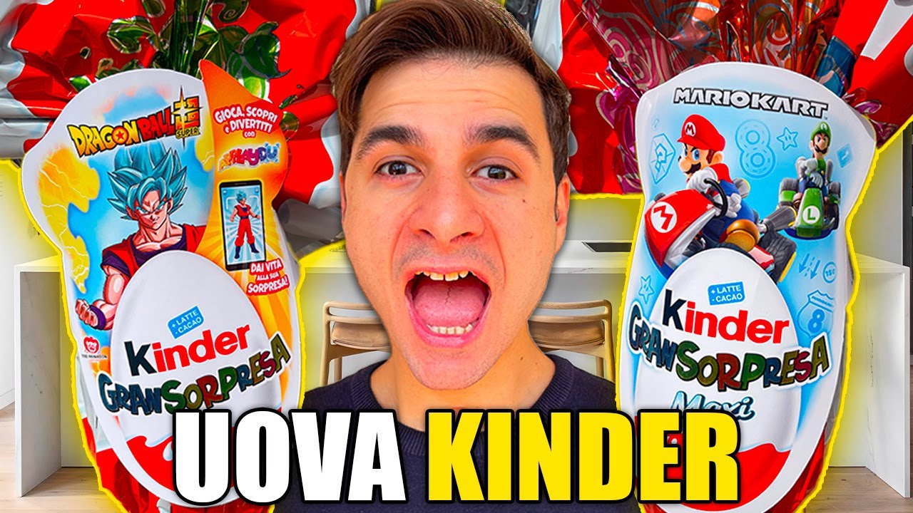 Apro Uova di Pasqua Kinder di DRAGON BALL SUPER e MARIO KART | Uova di Pasqua 2024