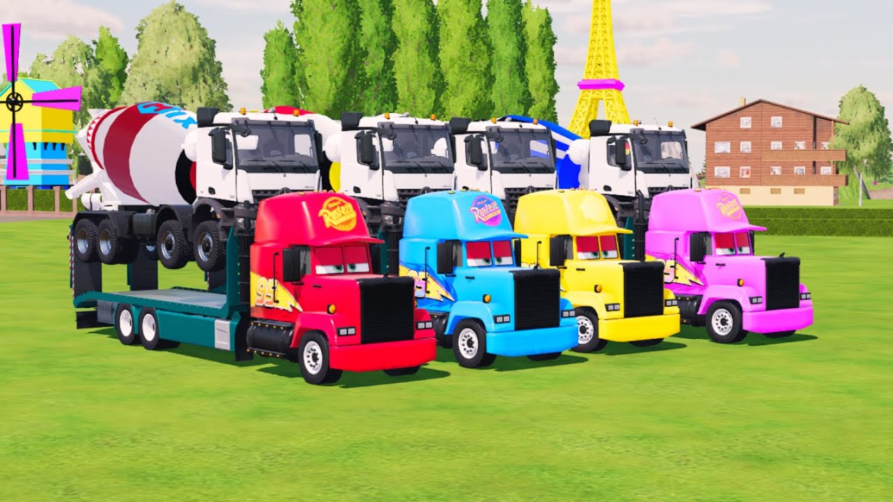 TRANSPORTING ALL, POLICE CARS, AMBULANCE, FIRE TRUCK, COLORFUL CARS   FARMING SIMULATOR 22!