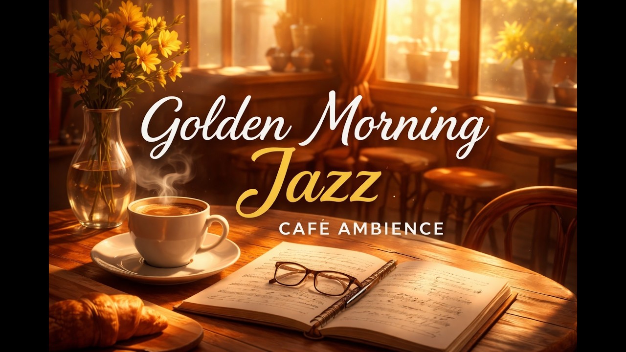 Golden Morning Café Jazz ☕ Smooth Piano Coffee Shop Ambience for Focus & Work (90 Minutes)