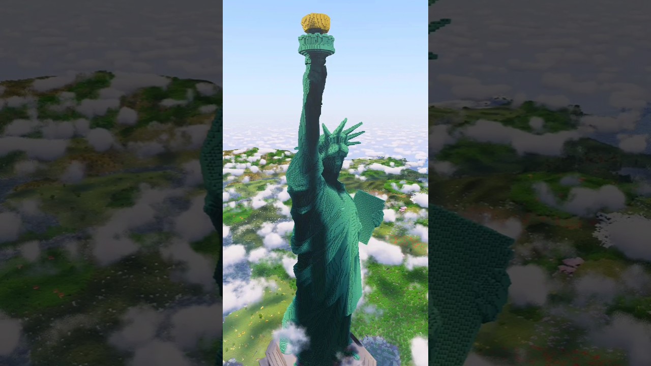 Largest Statue of Liberty 🗽 in Minecraft || #minecraftbuilding