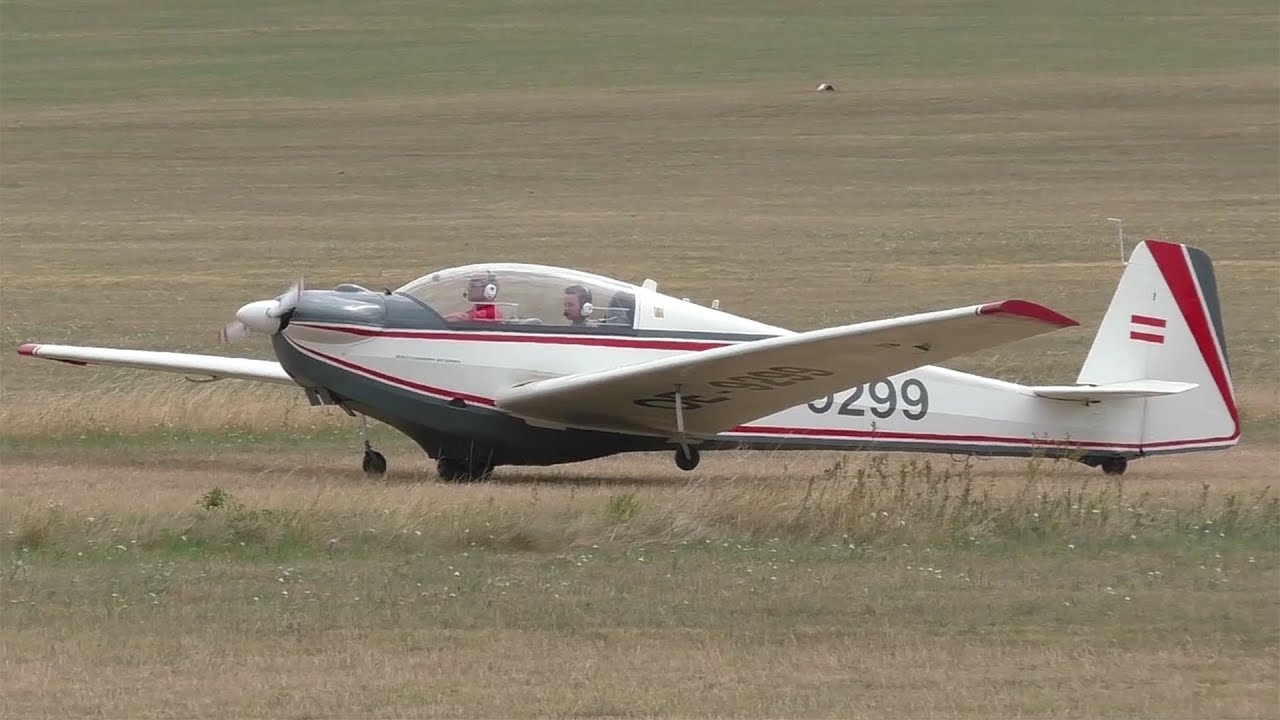 Scheibe SF-28 Tandem Falke landing at Airfield Spitzerberg | OE-9299
