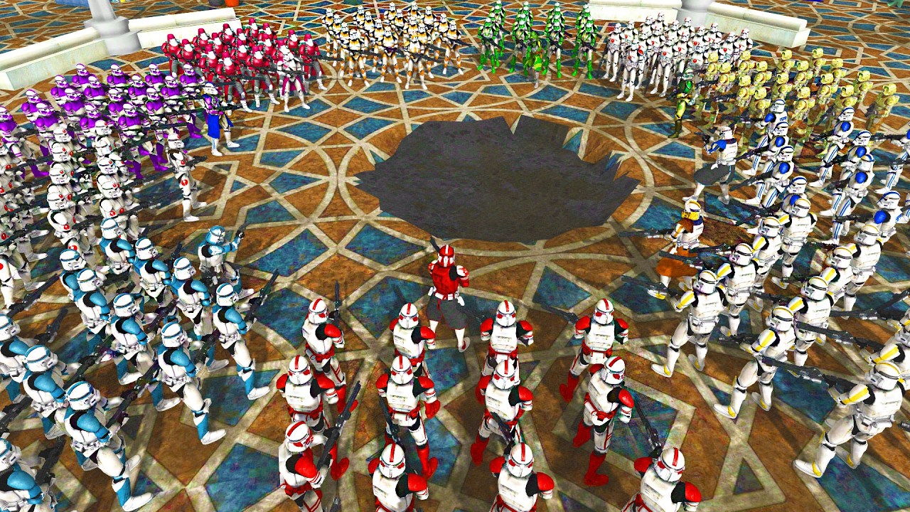 Every Clone Trooper Legion ARENA BATTLE w/ All Commanders! - Men of War: Clone Wars Mod
