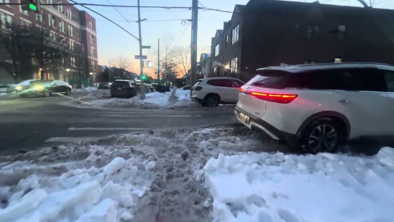 Snow day  walking in  new York America 🇺🇸 #america    #newyork  #newjersey #subway #metro #innewyork