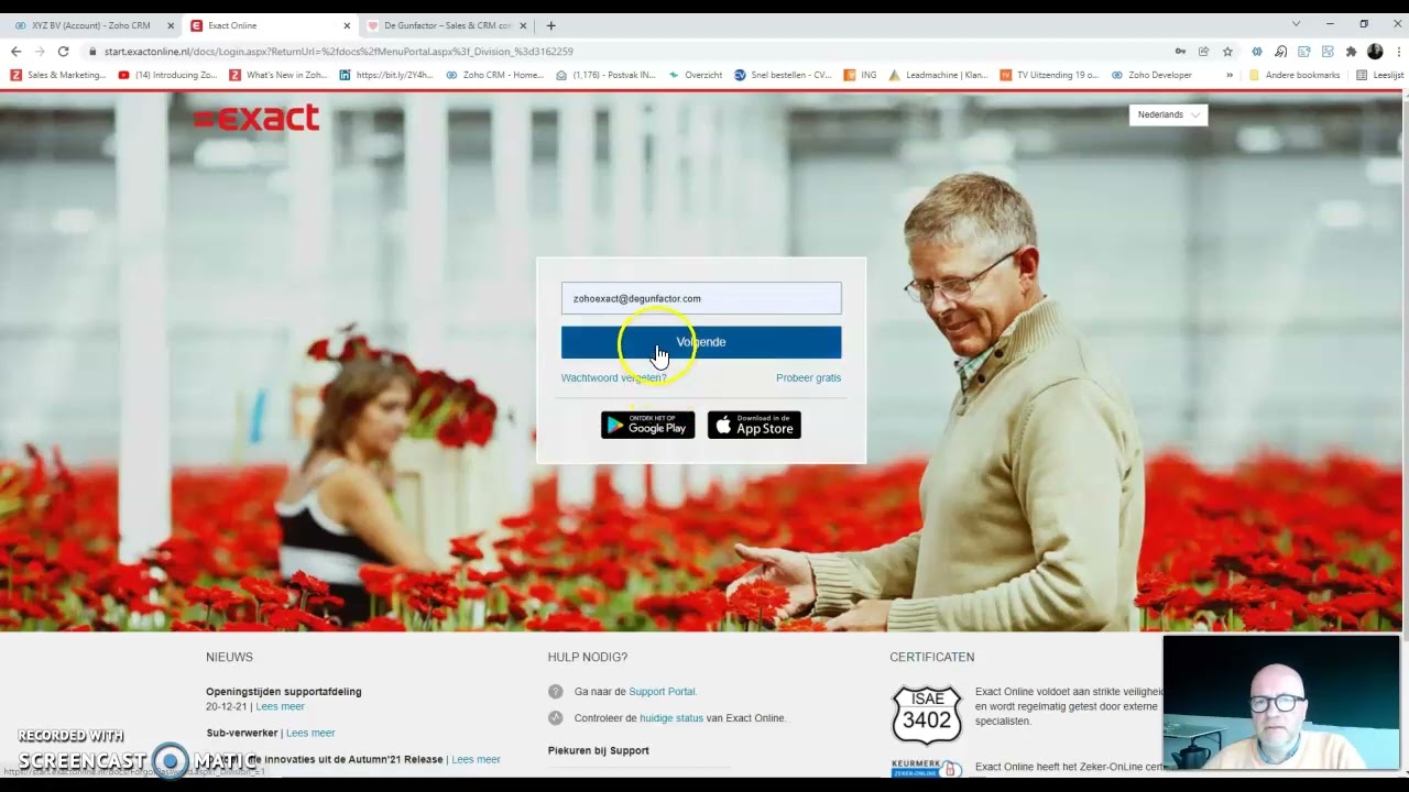 ZOHO CRM Exact Online integration