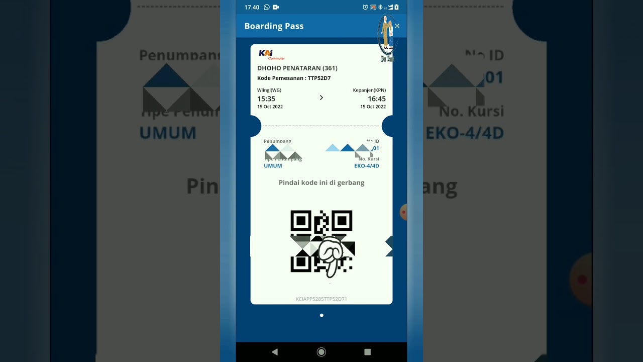 Cara boarding/ check-in pakai e-Tiket di aplikasi KAI Acces di mesin check-in stasiun keberangkatan