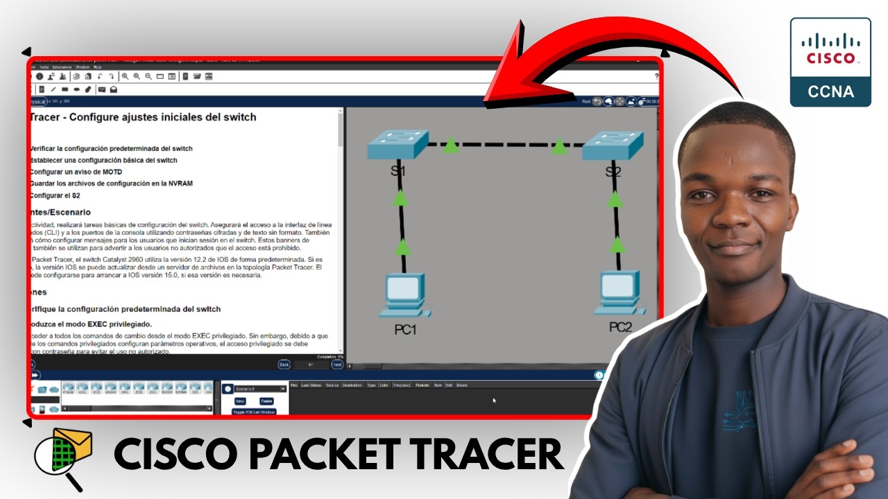 2.5.5 - Packet Tracer - Configure ajustes iniciales del switch