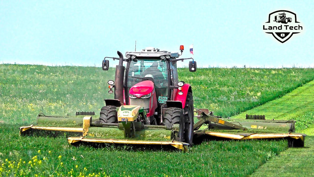 Зачем закрывать двери поликарбонатом? Massey Ferguson 7726S и косилка-бабочка KRONE-Заготовка кормов