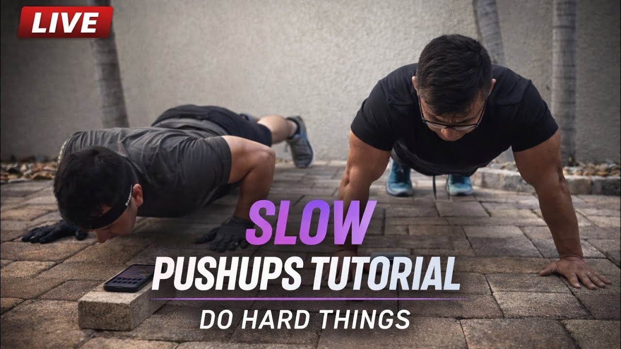 Slow Pushup Tutorial ✏️📓🚌 stream w @daddydouard