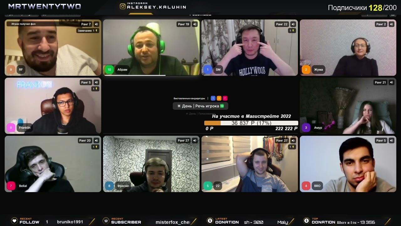 Вопрос один: что здесь происходит? Мафия с 22, Белиал, РФ, Франклин, См. Стол гроссмейстеров. Игра 1