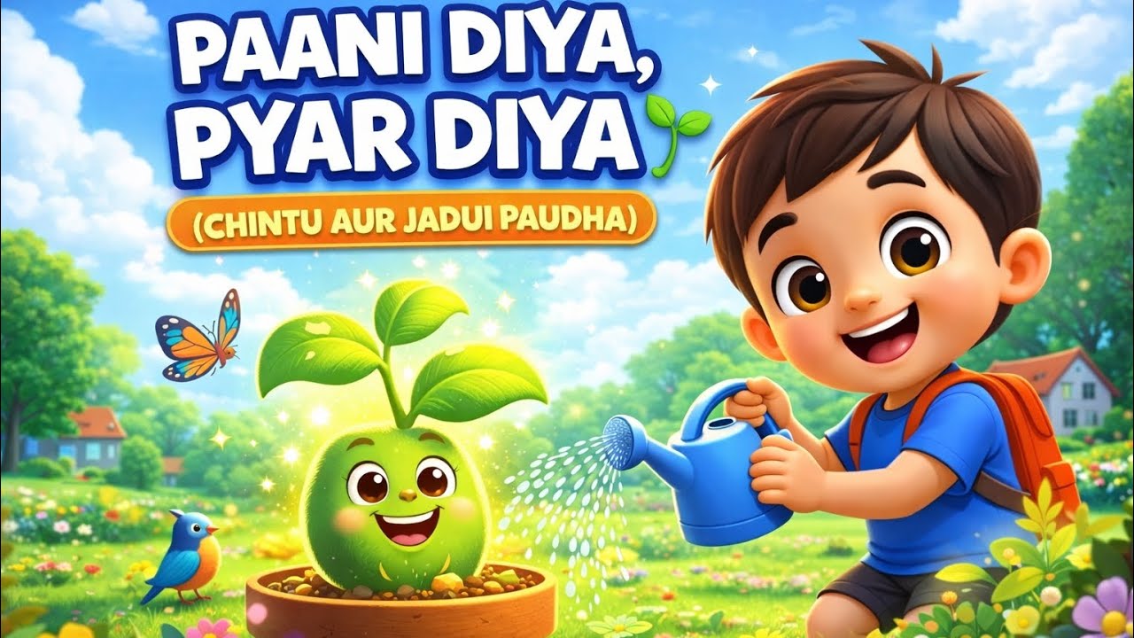 🌱 Paani Diya, Pyar Diya | Chintu Aur Jadui Paudha 🌈 | Kids Moral Song | 3D Cartoon