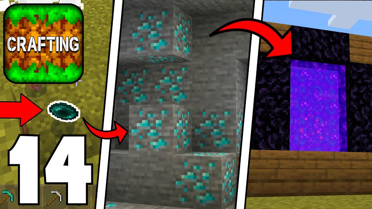 Crafting And Building - Survival Gameplay Part 14 - NEW ENDER PERLS & DIAMONDS & PORTAL (2022)