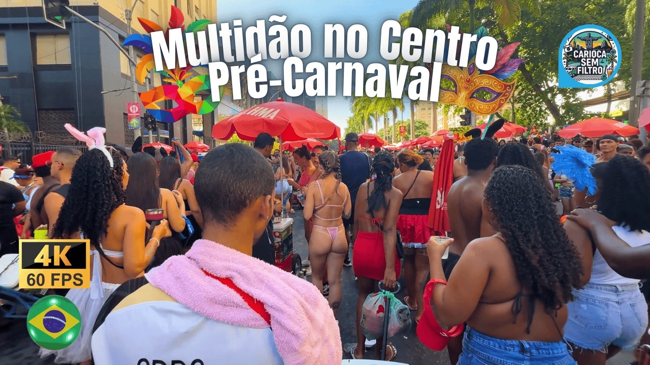 Pré-Carnaval no Centro do Rio – Parte 4: multidão, blocos e o caos bom da cidade | 60FPS 4K