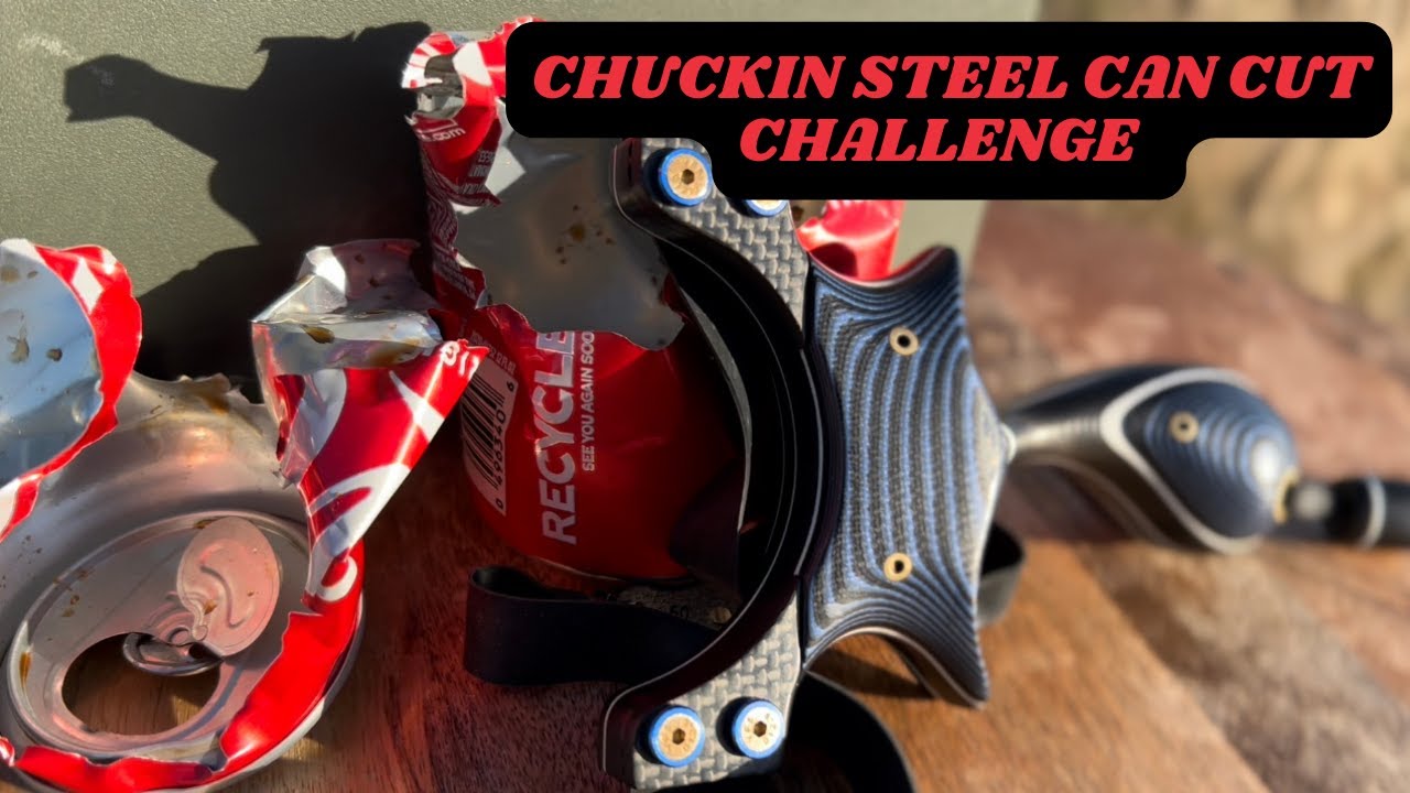 Chuckin Steel Can Cut Challenge! @ My slingshot obsession @ Forkshooter TB