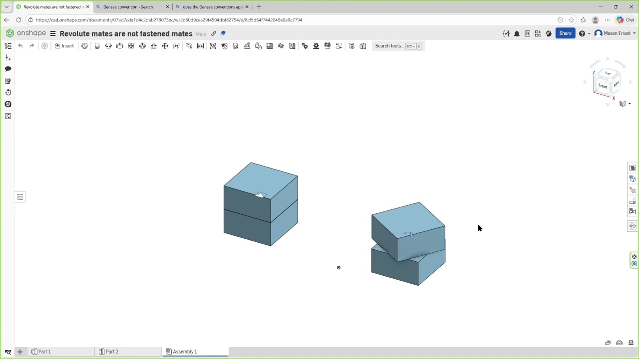 How to CAD with OnShape - Fastened vs Revolute Mates
