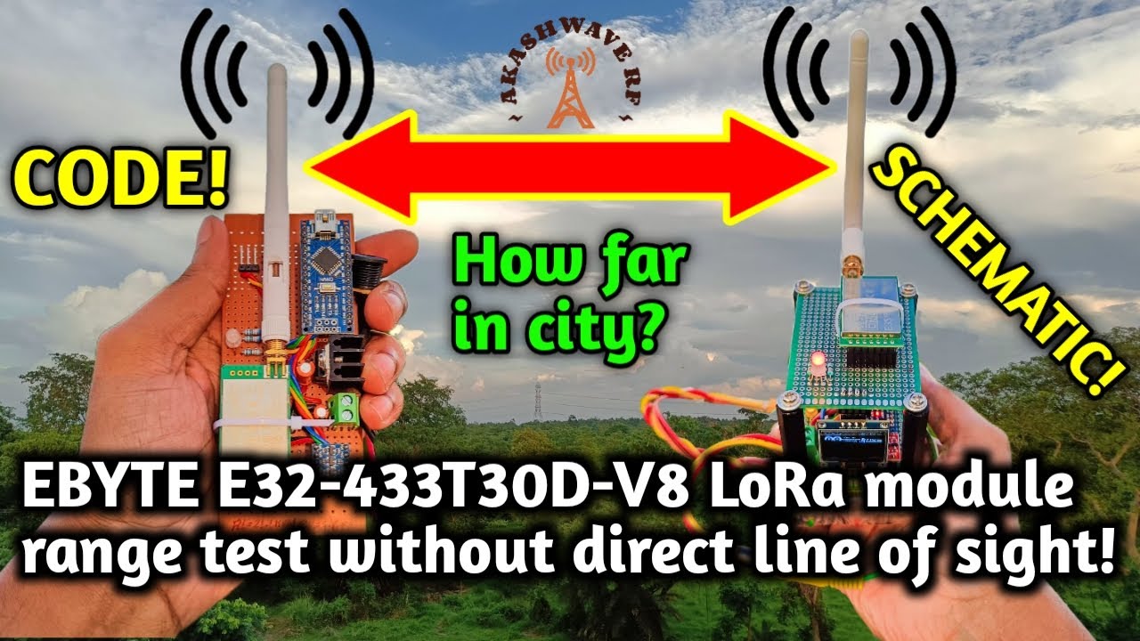 Тест дальности действия модуля E32 LoRa на открытом воздухе с использованием Arduino без прямой в...