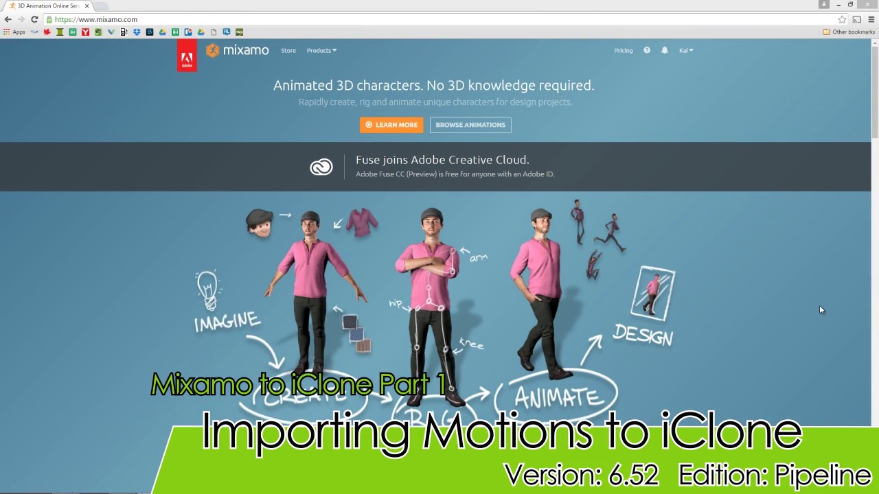 iClone 6.5 Tutorial - Mixamo to iClone Part 1: Importing Motions to iClone
