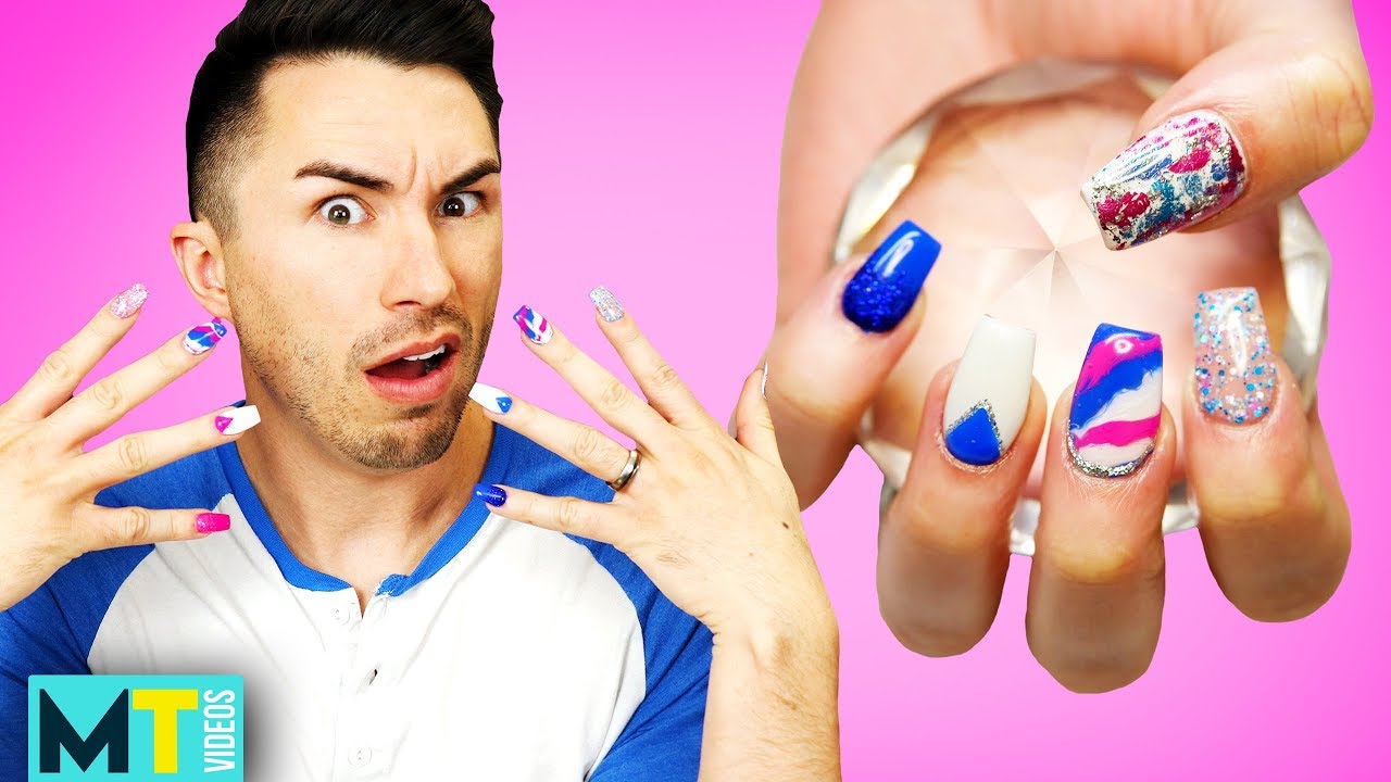 Men Try Fake Nails - Gel Nails Applied by Professionals