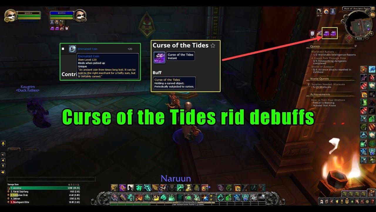 Curse of the Tides rid debuffs, Nazjahar Location